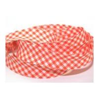 25mm gingham cotton bias binding tape orange