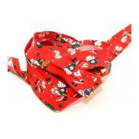 25mm christmas santa print cotton bias binding tape red