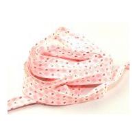 25mm heart gingham print cotton bias binding tape pink