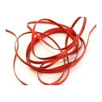 2.5mm Flat Lurex Metallic Elastic 100m Red