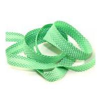 25mm spotty print cotton bias binding tape greenwhite