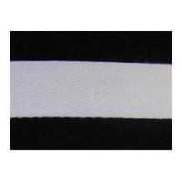 25mm Cotton Herringbone Webbing Tape White