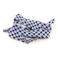 25mm heart gingham print cotton bias binding tape navy blue