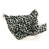 25mm animal print cotton bias binding tape blackwhite