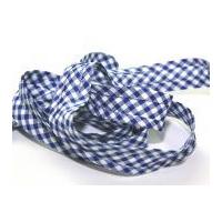 25mm Gingham Cotton Bias Binding Tape Royal Blue