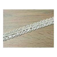 25mm Pearl & Beaded Couture Bridal Lace Trimming Ivory