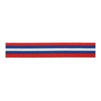 25mm Simplicity Striped Belting Webbing Trimming Red, White & Blue