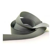 25mm Berisford Rustic Taffeta Ribbon 669 Smoked Grey