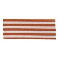 25mm Berisford Stripes Print Ribbon 4543 Rust
