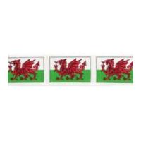 25mm Berisford Welsh Dragon Print Ribbon 1 Multicoloured