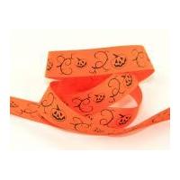25mm Berisford Halloween Pumpkin Print Ribbon 1 Multicoloured