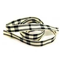 25mm berisford rustic tartan print ribbon 2 black