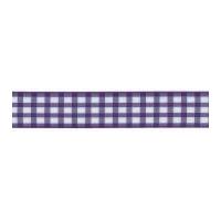 25mm Berisford Check Ribbon 19 Purple