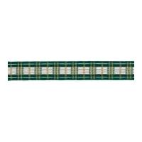 25mm Berisford Crystal Plaid Check Ribbon 2 Green