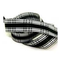 25mm berisford candy check ribbon 10 black