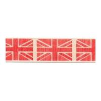 25mm berisford retro vintage union jack flag print ribbon 3 red