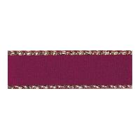 25mm Berisford Gold Metallic Edge Satin Ribbon 405 Burgundy