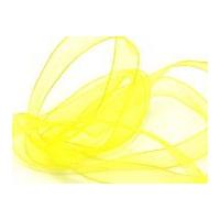 25mm Berisford Wired Sheer Organza Ribbon 679 Yellow