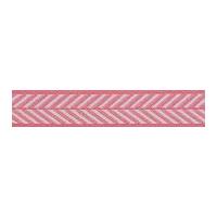 25mm Berisford Herringbone Woven Ribbon Pink