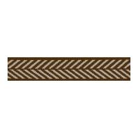 25mm Berisford Herringbone Woven Ribbon Brown