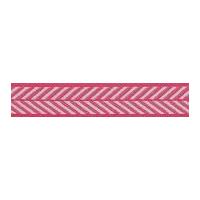 25mm berisford herringbone woven ribbon shocking pink