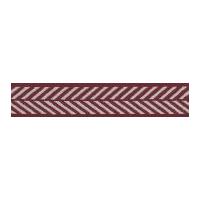 25mm Berisford Herringbone Woven Ribbon Burgundy