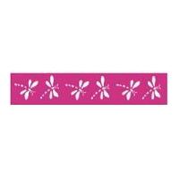 25mm Celebrate Organdie Dragonfly Ribbon White/Hot Pink