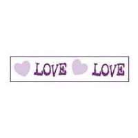 25mm Celebrate Love & Heart Ribbon Purple/White
