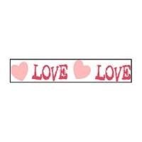 25mm Celebrate Love & Heart Ribbon Hot Pink & Baby Pink/White