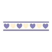 25mm celebrate plain hearts ribbon purple creamwhite