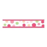 25mm Celebrate Spots Ribbon Pink/White