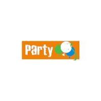 25mm Celebrate Party With Balloons Ribbon Orange