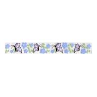 25mm celebrate satin butterfly bliss print ribbon purple white