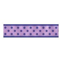 25mm Celebrate Satin Polka Dots Print Ribbon Purple & Lilac