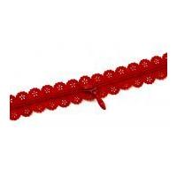 25mm Opti Floral Lace Zip on the Roll Red