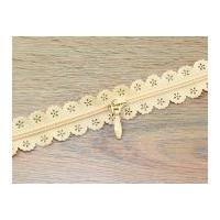 25mm Opti Floral Lace Zip on the Roll Cream
