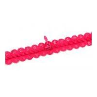 25mm Opti Floral Lace Zip on the Roll Cerise Pink