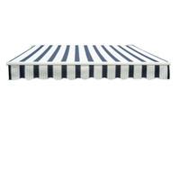 2.5m x 2m Garden Awning with Winding Handle in Blue and White