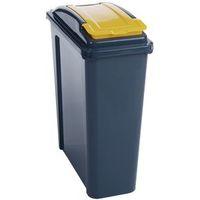 25 LITRE RECYCLE BIN WITH YELLOW LIFT LID