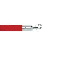 25mm diameter 18m red velour rope hinge snap end polished chrome