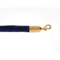 25mm diameter 18m navy blue velour rope slide snap end polished brass