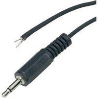2.5 mm audio jack Plug, straight Number of pins: 3 Stereo Black BKL Electronic 1101051 1 pc(s)