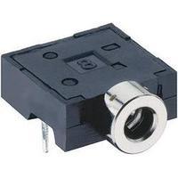 2.5 mm audio jack Socket, horizontal mount Number of pins: 3 Stereo Black Lumberg 1501 06 1 pc(s)