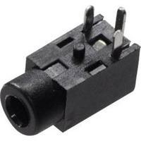 2.5 mm audio jack Socket, horizontal mount Number of pins: 2 Mono Black Conrad Components 1 pc(s)