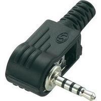 2.5 mm audio jack Plug, right angle Number of pins: 4 Stereo Black Conrad Components 1 pc(s)