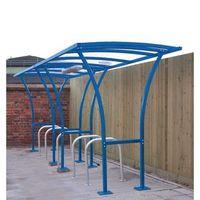 2530 x 2150 x 2000 TINTAGEL CYCLE SHELTER - CENTRED -POWDER COATED BLUE