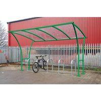 2533 x 2150 x 5000 tintagel cycle shelter off centre powder coated gre ...