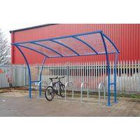 2530 x 2150 x 2000 TINTAGEL CYCLE SHELTER - OFF CENTRE - POWDER COATED BLUE