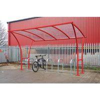 2530 x 2150 x 2000 TINTAGEL CYCLE SHELTER - OFF CENTRE - POWDER COATED RED