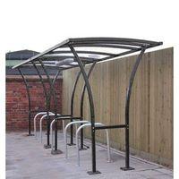 2531 x 2150 x 3000 tintagel cycle shelter centred powder coated black